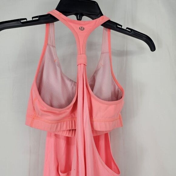 Lululemon Practice Freely Tank Bleached Coral and Pop Orange Women's Size 4 - Picture 5 of 7